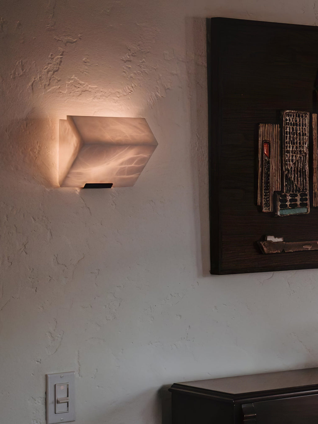 Alabaster Wall Lamp Staircase Sculptural Cubes