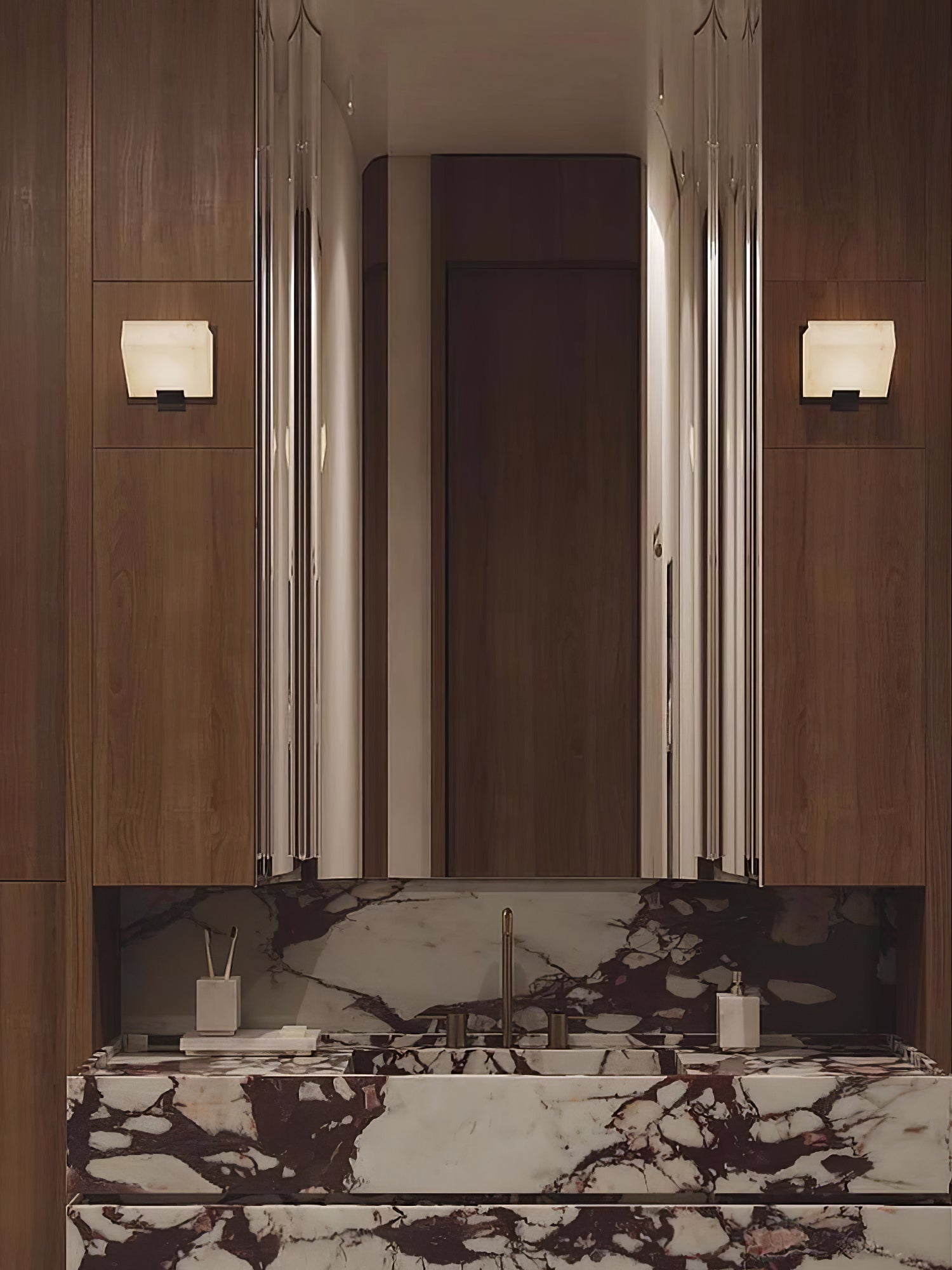 Alabaster Wall Lamp Staircase Sculptural Cubes