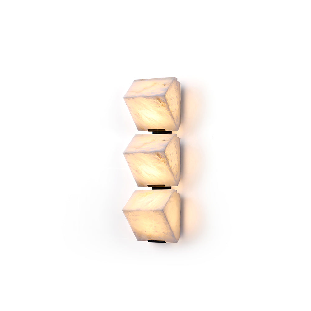 Alabaster Wall Lamp Staircase Sculptural Cubes