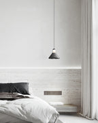 Alain Pendant Lamp Chrome Glass Shade Adjustable Height Modern