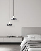 Alain Pendant Lamp Chrome Glass Shade Adjustable Height Modern