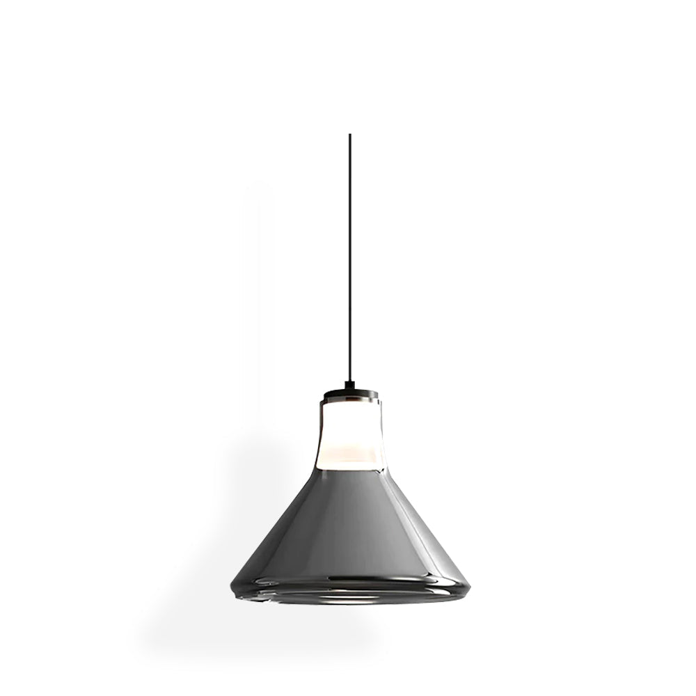 Alain Pendant Lamp Chrome Glass Shade Adjustable Height Modern