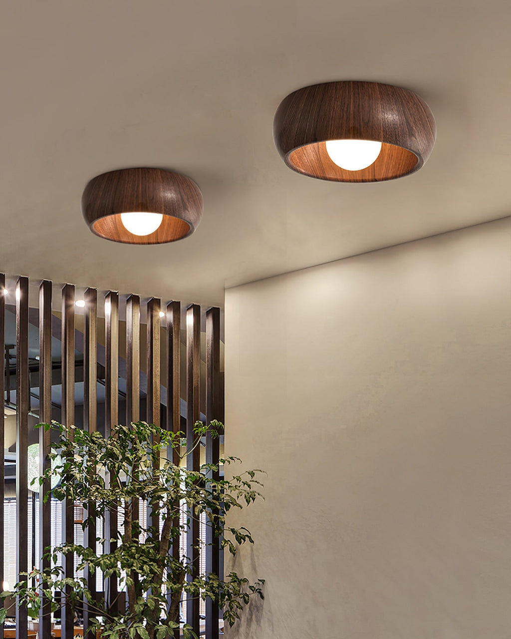 Alana Minimalist Wood Finish Fixture Ceiling Light