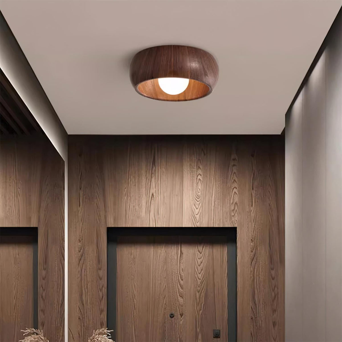 Alana Minimalist Wood Finish Fixture Ceiling Light