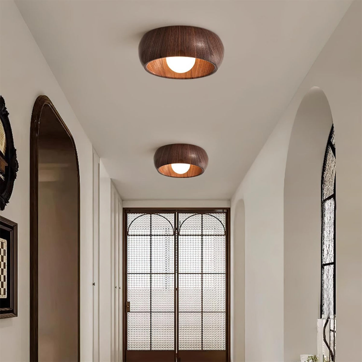 Alana Minimalist Wood Finish Fixture Ceiling Light
