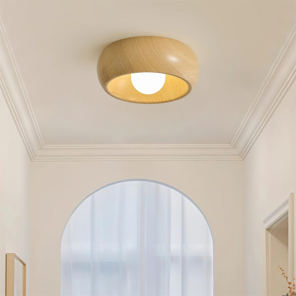 Alana Minimalist Wood Finish Fixture Ceiling Light
