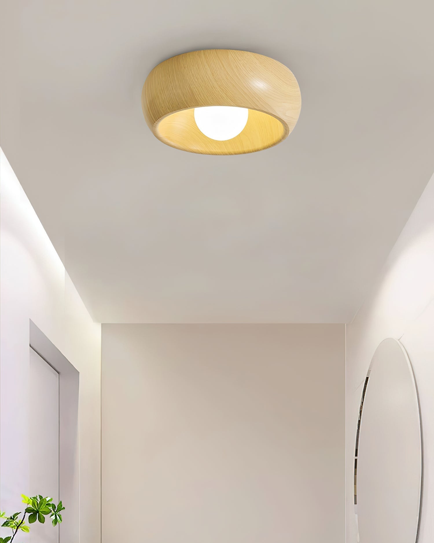 Alana Minimalist Wood Finish Fixture Ceiling Light