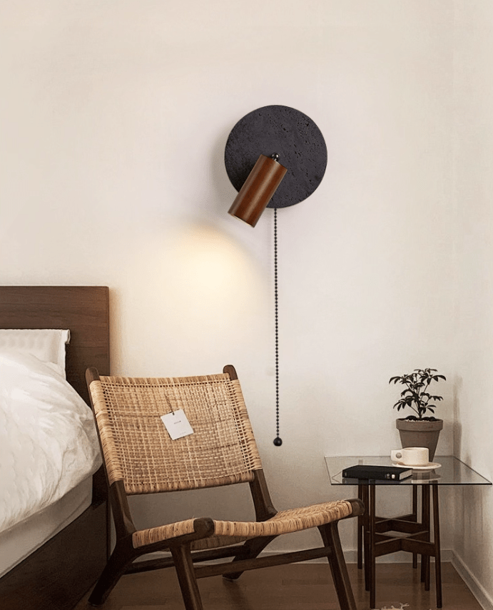 Alaric Industrial Travertine Wall Light