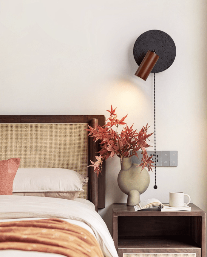 Alaric Industrial Travertine Wall Light