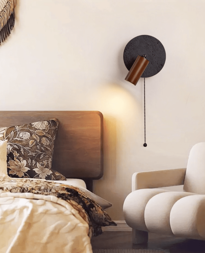 Alaric Industrial Travertine Wall Light