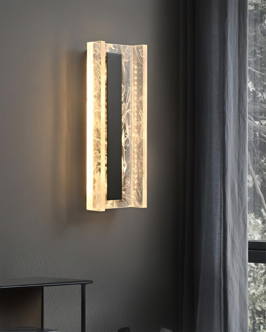 Alberta Wall Lamp Modern Textured Glass Sconce