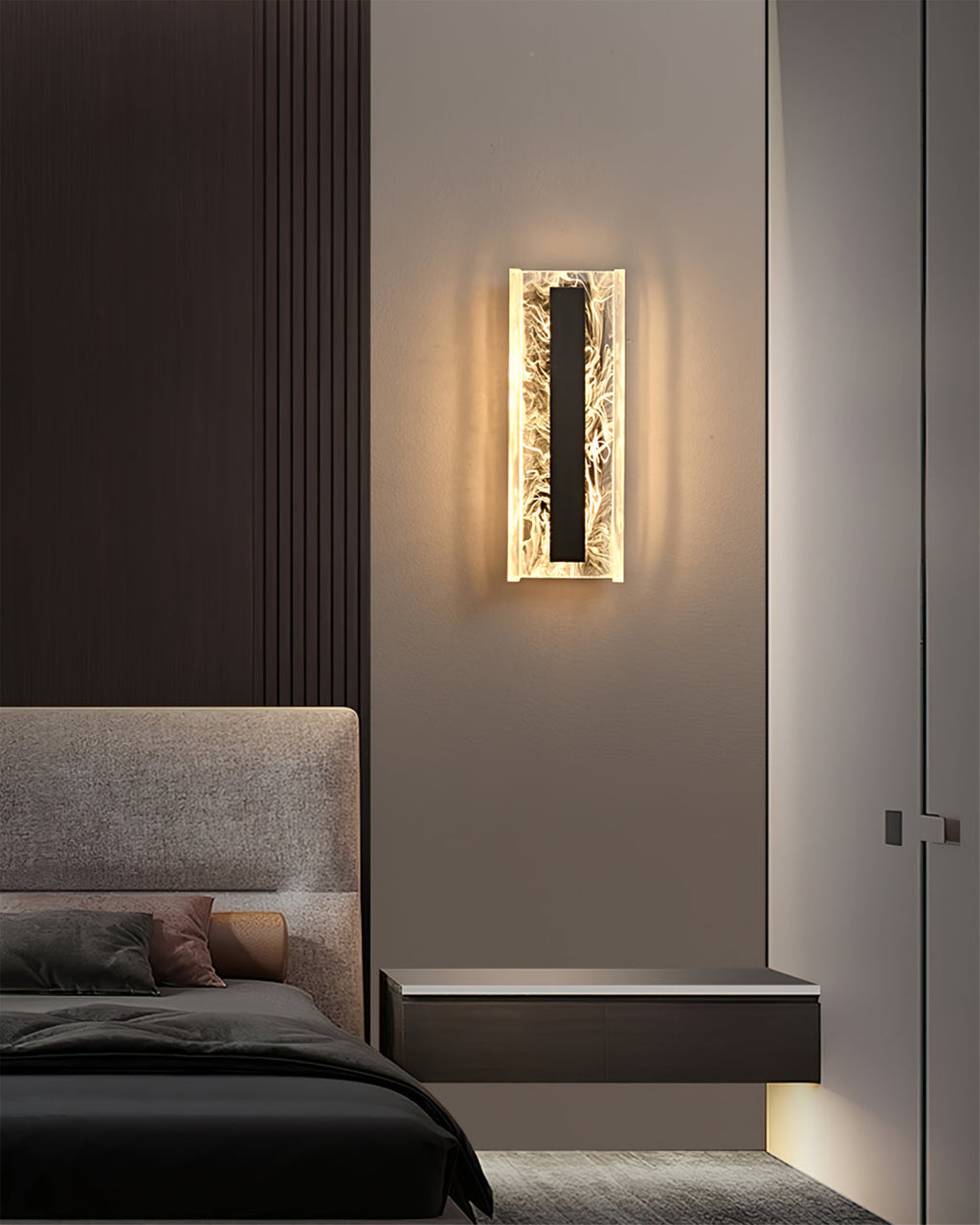 Alberta Wall Lamp Modern Textured Glass Sconce