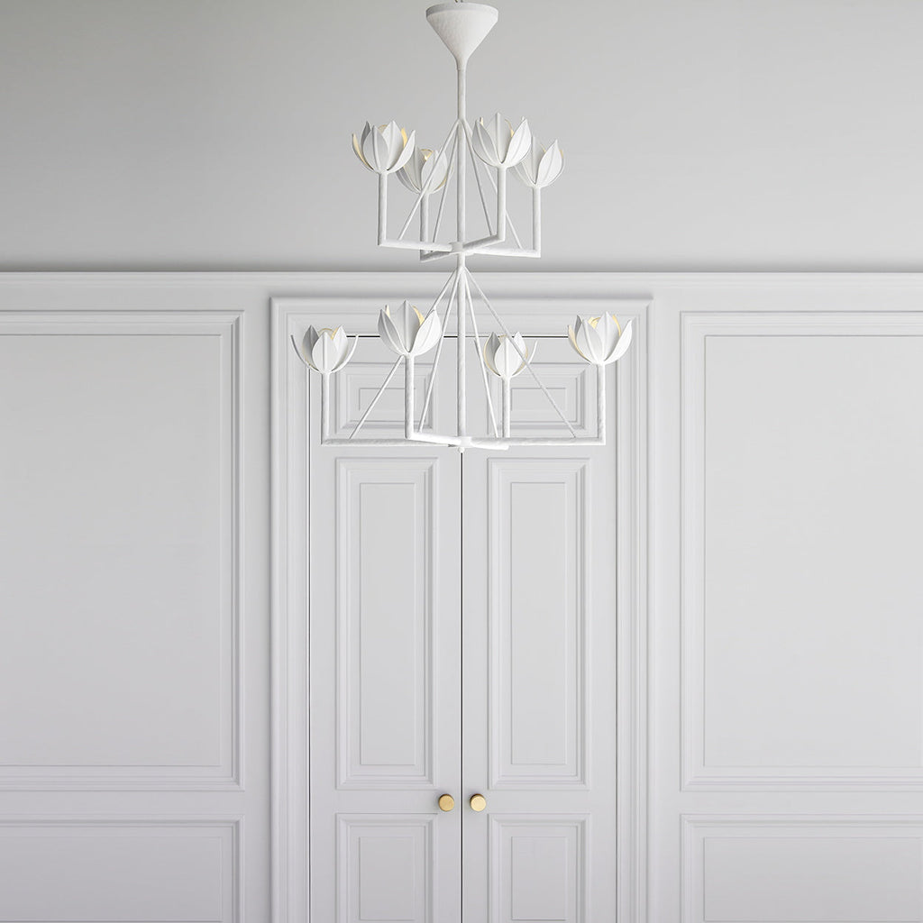 Alberto Modern Minimalist Floral Brass Chandelier