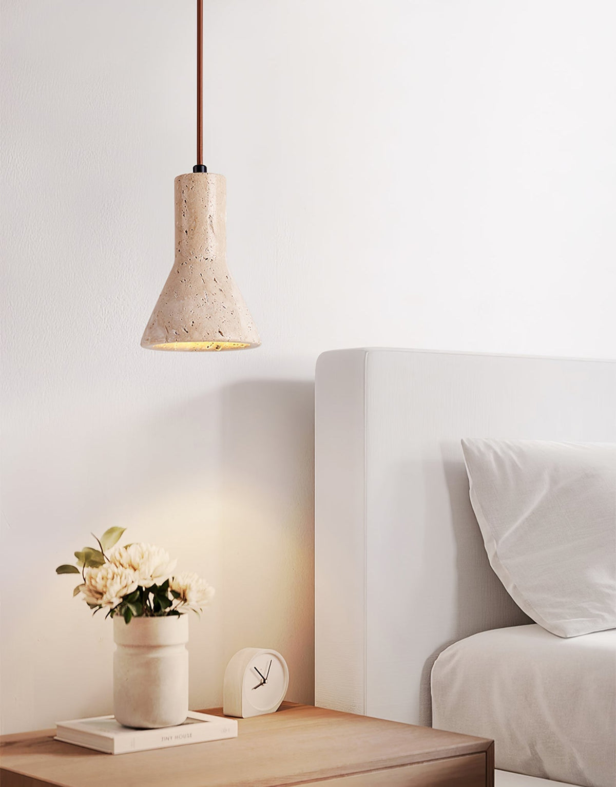 Alchemica Stone Minimalist Travertine Pendant Light