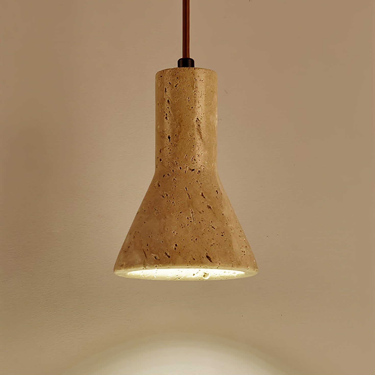 Alchemica Stone Minimalist Travertine Pendant Light