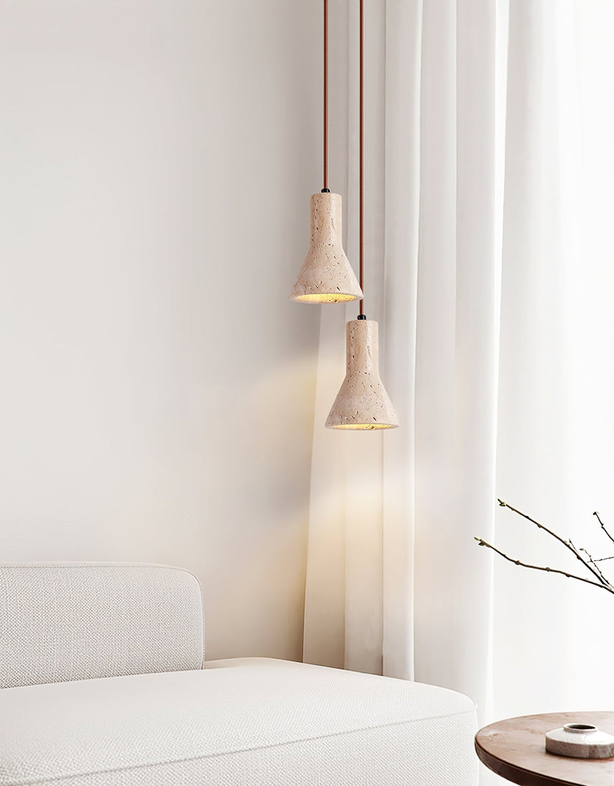 Alchemica Stone Minimalist Travertine Pendant Light