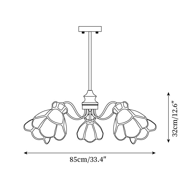 Alessio Chandelier Floral Vintage Glow