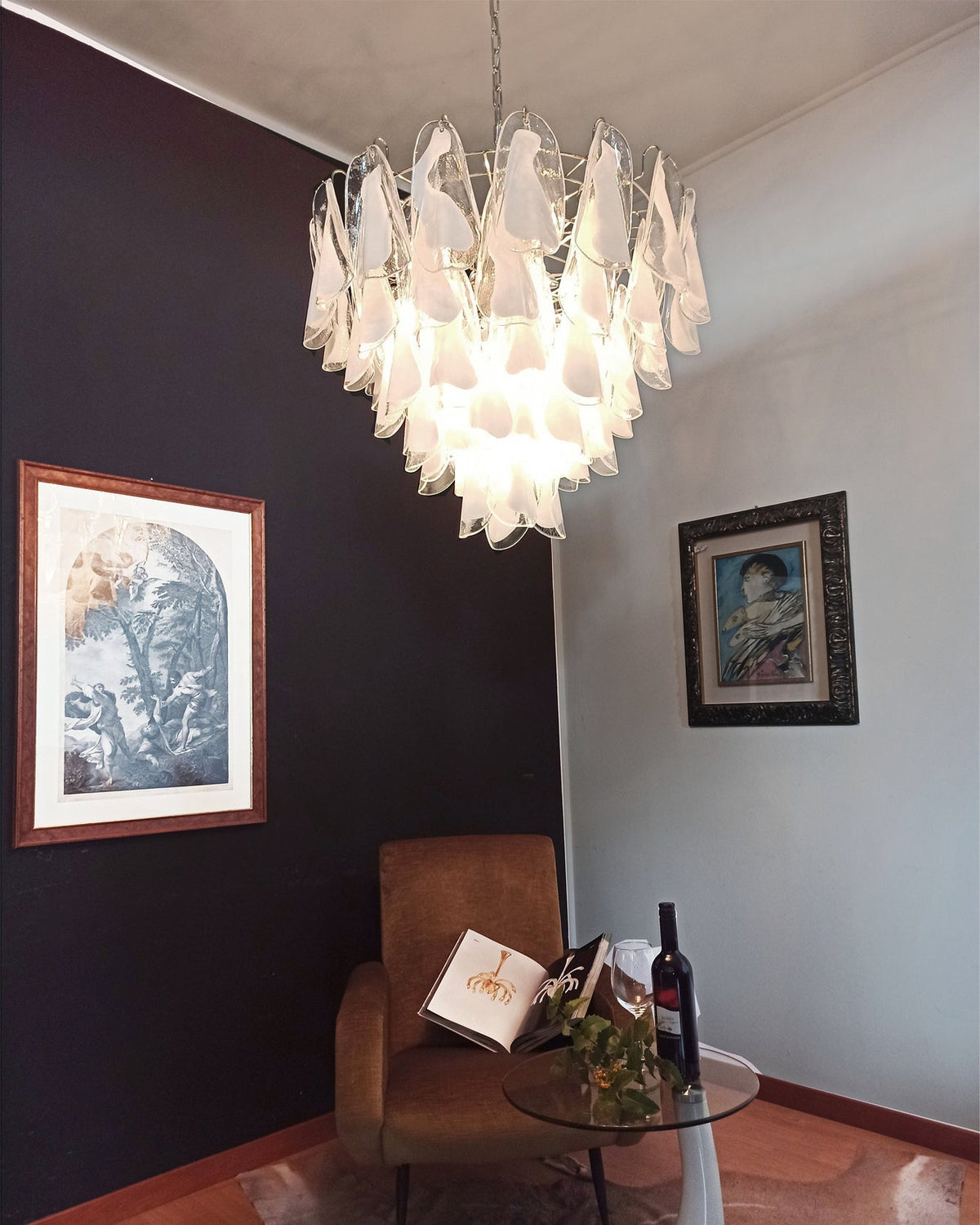 Aletta Chandelier Hand-Blown Glass Petals Modern Luxury