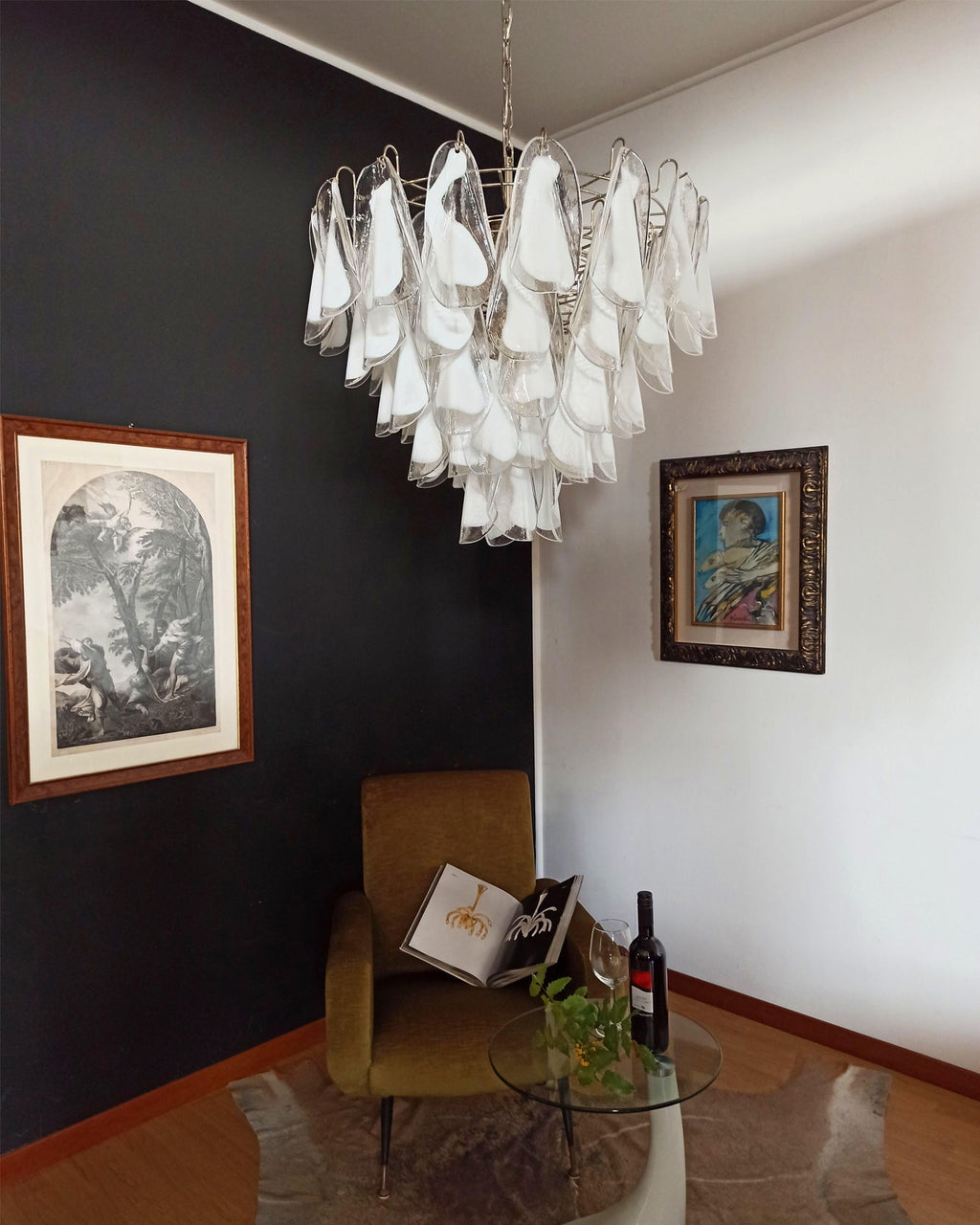 Aletta Chandelier Hand-Blown Glass Petals Modern Luxury