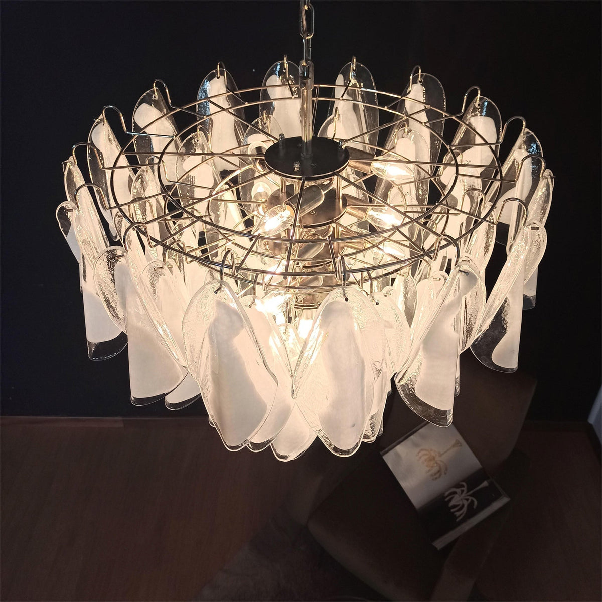 Aletta Chandelier Hand-Blown Glass Petals Modern Luxury