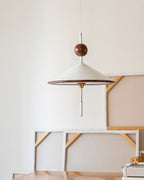 Alien Pendant Lamp Cone Shade Wood Sphere