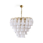 Alira Chandelier Murano Glass White Clear Gold Frame