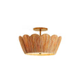 Alitzel Ceiling Light Natural Rattan Scalloped Brass Mount