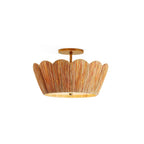 Alitzel Ceiling Light Natural Rattan Scalloped Brass Mount