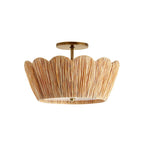 Alitzel Ceiling Light Natural Rattan Scalloped Brass Mount