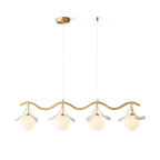 Allanie Gingko Chandelier Brass Globe Leaf Linear