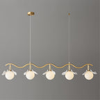 Allanie Gingko Chandelier Brass Globe Leaf Linear