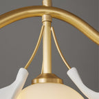 Allanie Gingko Chandelier Brass Globe Leaf Linear