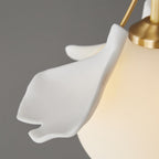 Allanie Gingko Chandelier Brass Globe Leaf Linear