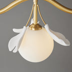 Allanie Gingko Chandelier Brass Globe Leaf Linear