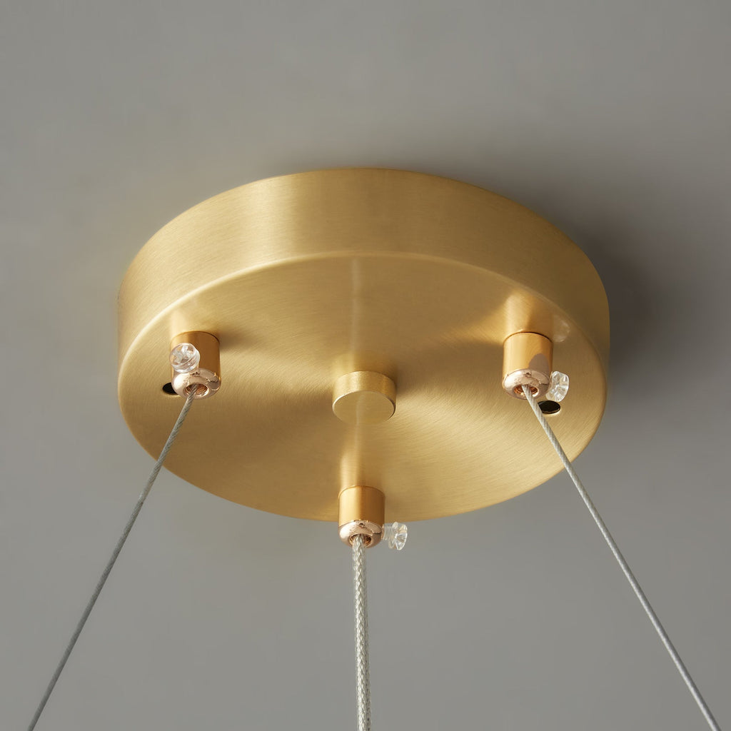 Allanie Gingko Chandelier Round Brass Globe Leaf
