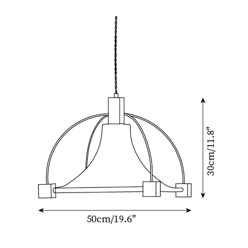Allegra Pendant Lamp Fabric Frame Minimalist