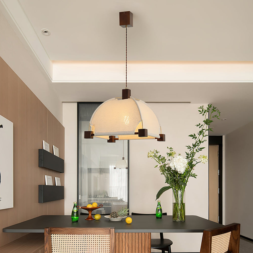 Allegra Pendant Lamp Fabric Frame Minimalist