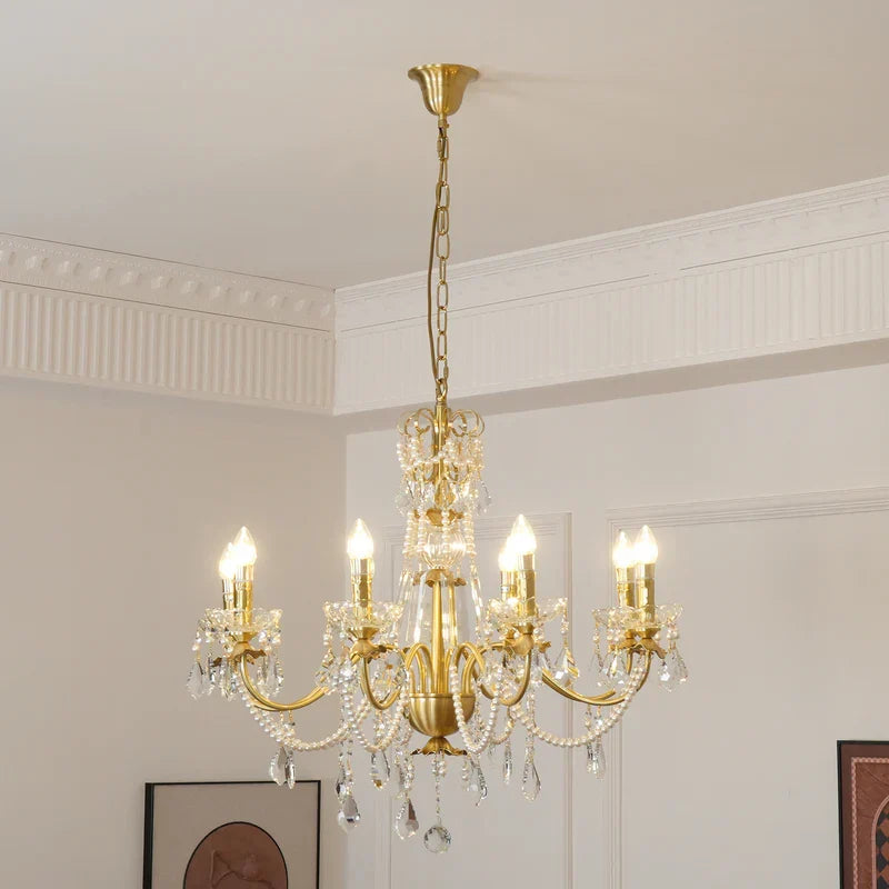 Allegri Crystal Chandelier Classic Gold Luxury