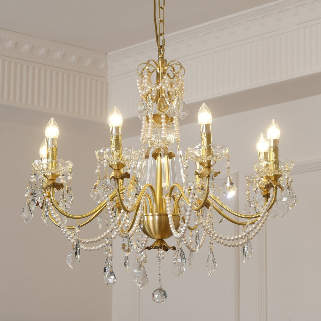 Allegri Crystal Chandelier Classic Gold Luxury