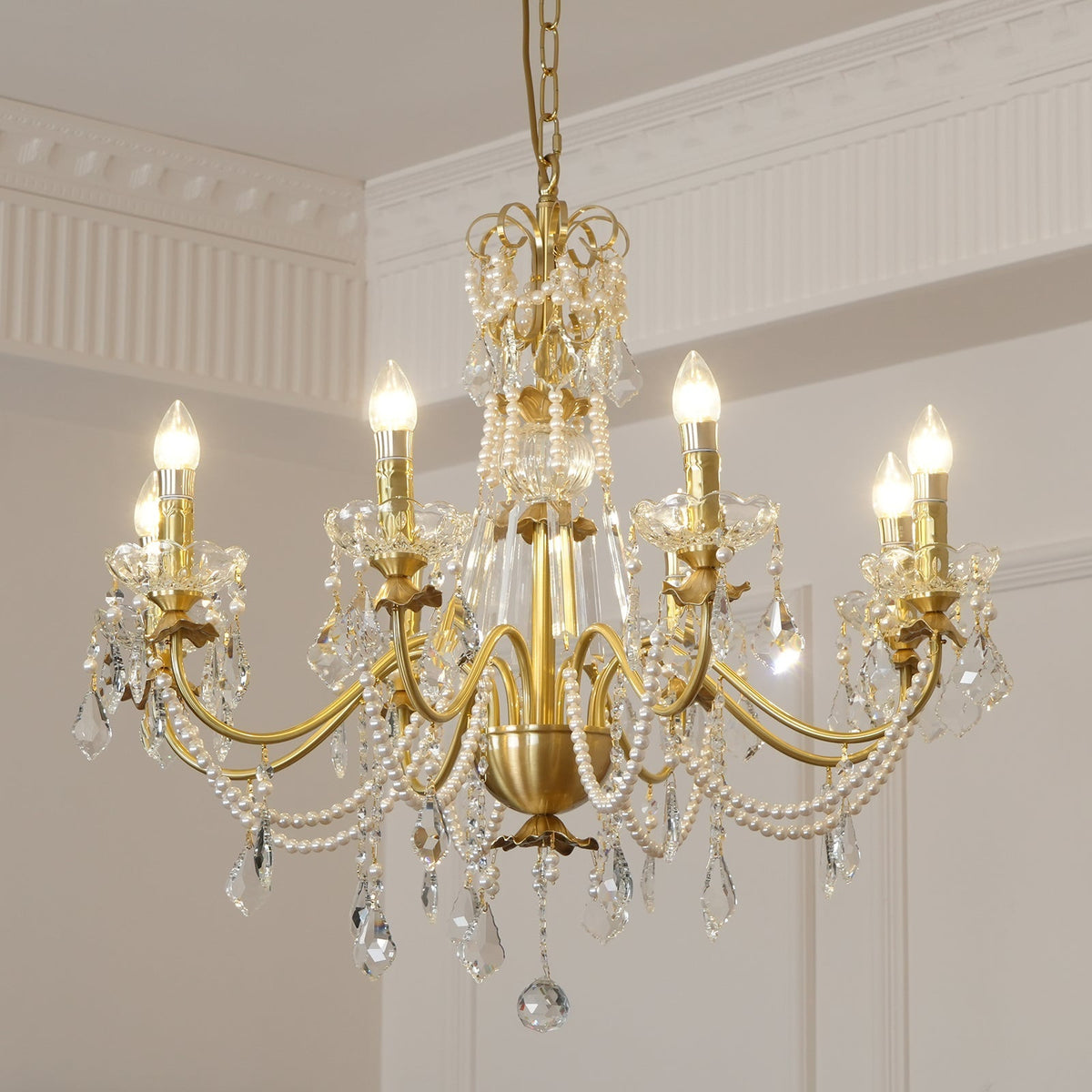 Allegri Crystal Chandelier Classic Gold Luxury