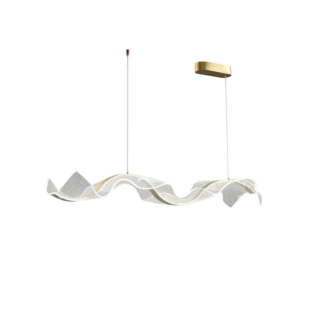 Alon Chandelier Linear Acrylic Wave Pattern Modern Art