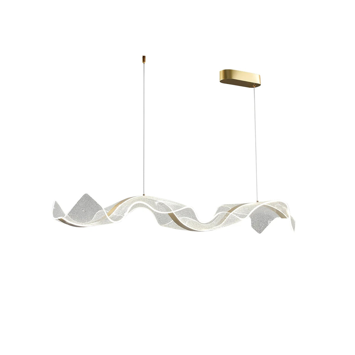 Alon Chandelier Linear Acrylic Wave Pattern Modern Art