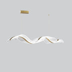 Alon Chandelier Linear Acrylic Wave Pattern Modern Art