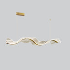 Alon Chandelier Linear Acrylic Wave Pattern Modern Art