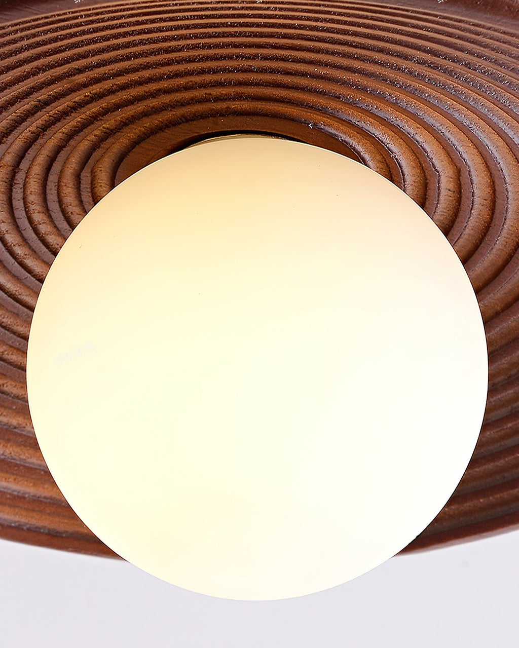 Alora Ceiling Lamp Wood Spiral Glass Globe
