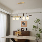 Zerinen Premium Nordic Art Island Glass Wood Pendant Lamp