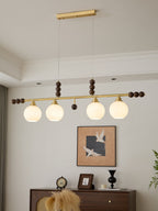 Zerinen Premium Nordic Art Island Glass Wood Pendant Lamp