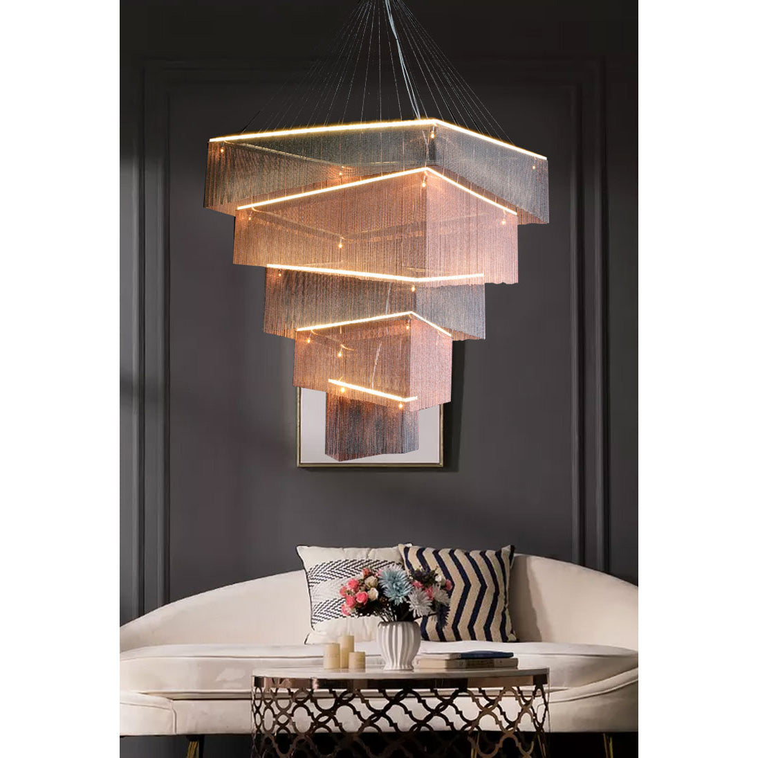 Caeluvyn Postmodern Chain Tassel Chandelier