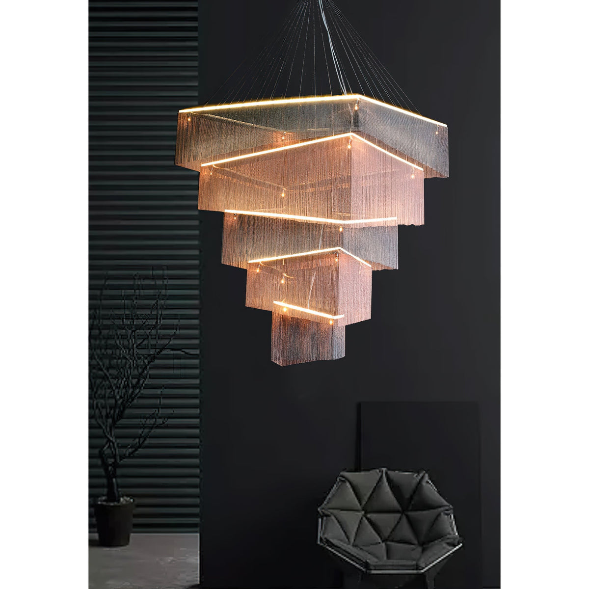 Caeluvyn Postmodern Chain Tassel Chandelier