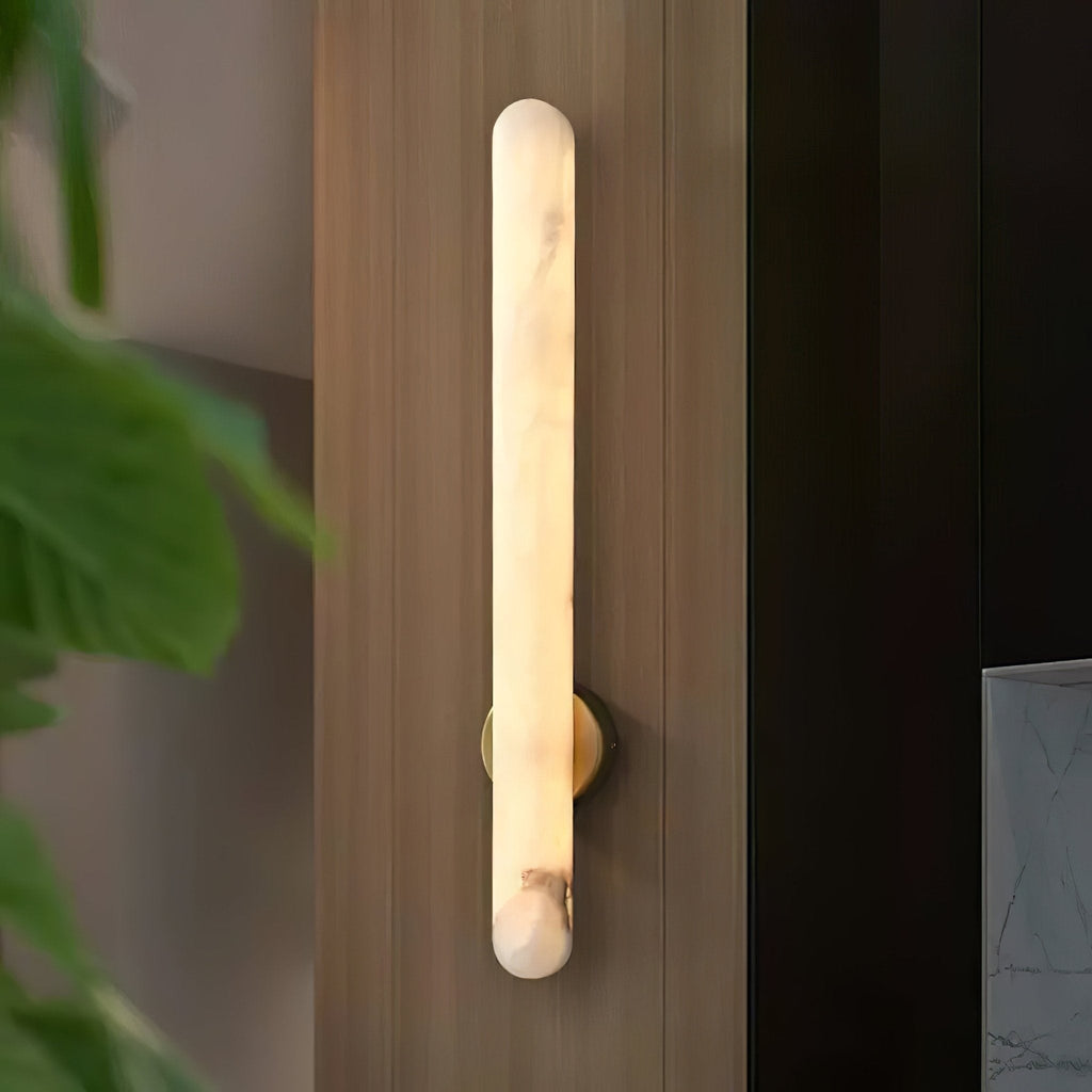 Elvenira Cylindrical Alabaster Wall Light
